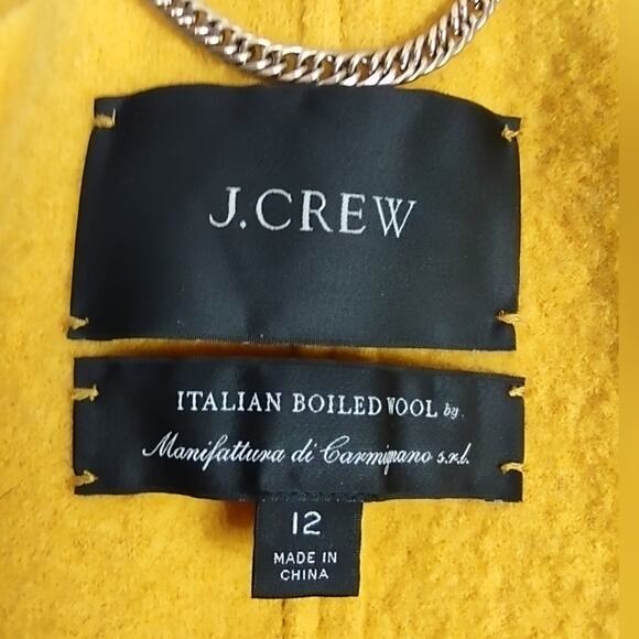 J. Crew Daphne Topcoat in Italian Boiled Wool in Yellow Color Size 12 Coat - Picture 5 of 16
